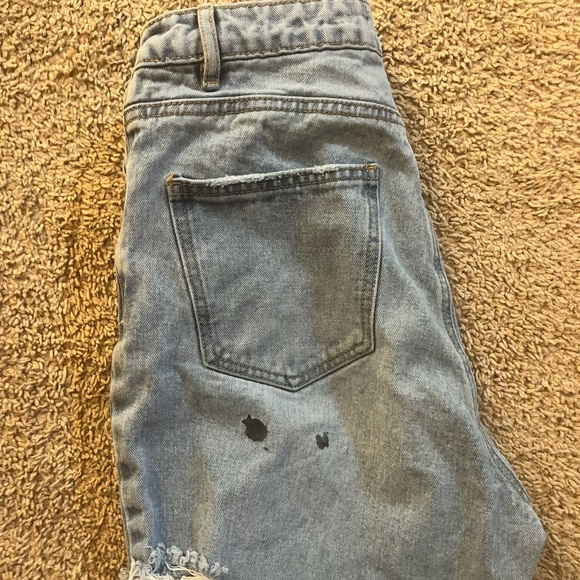 blue slim straight high waisted thigh slash jeans - Picture 7 of 7